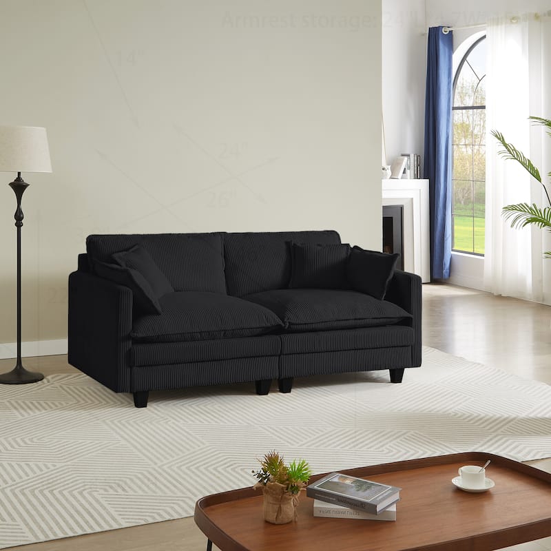 Comfortable Modern Sectional Sofa for Various Rooms, Enhancing Relaxation - Black