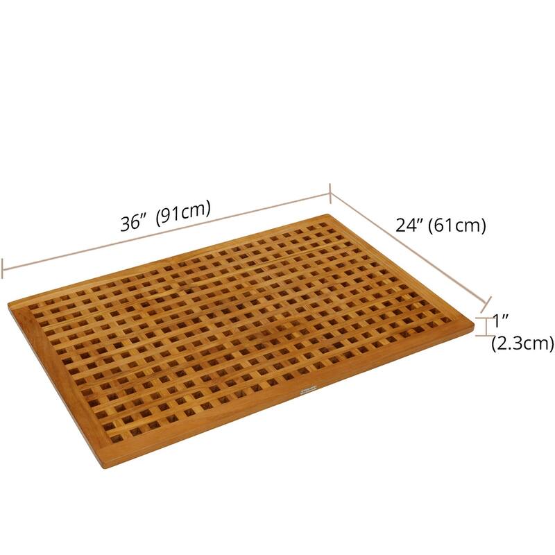 Grate Kitchen Anti-Fatigue Teak Floor Mat - 36" x 24"