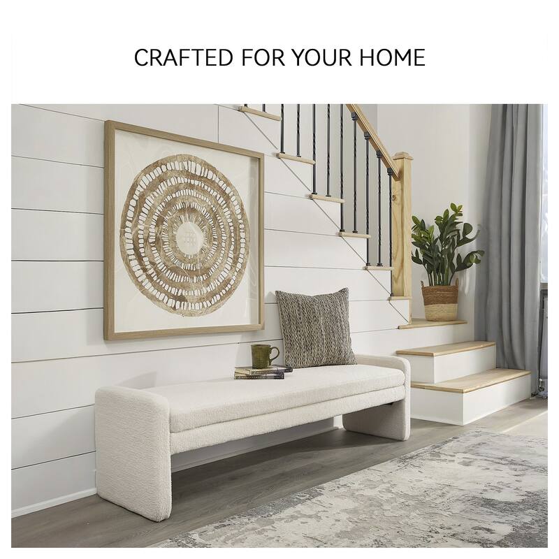 Signature Design by Ashley Lembertson Beige Accent Bench - 70.28" W x 18.5" D x 18.9" H