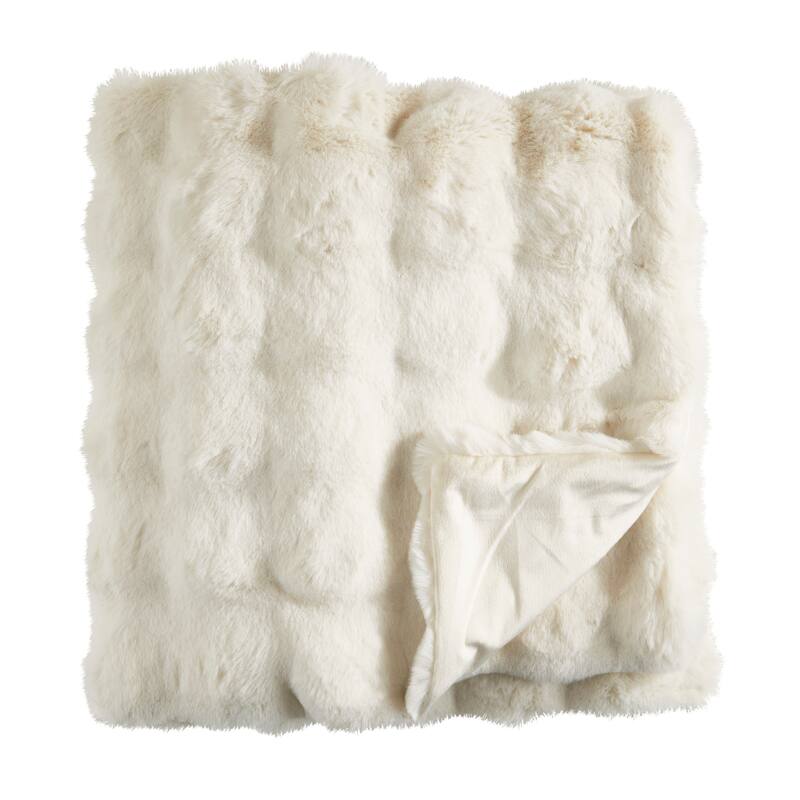 Plush Faux Fur Throw Blanket - Soft Lined Decorative Throw for Couch, Sofa, & Bed, 50"x60"