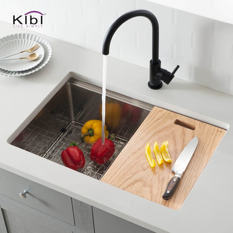 Handcrafted Single-bowl 16-gauge Stainless Steel Undermount Sink Set