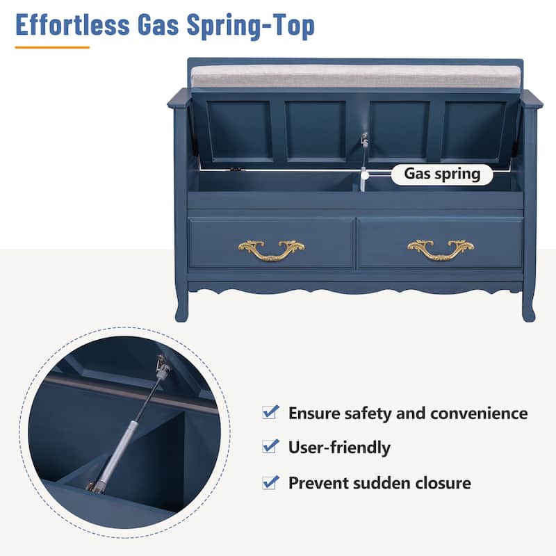 Shoe Storage Bench with Back, Hidden Compartment and Removable Cushion, Entryway Benchfor Entryway or Living Room