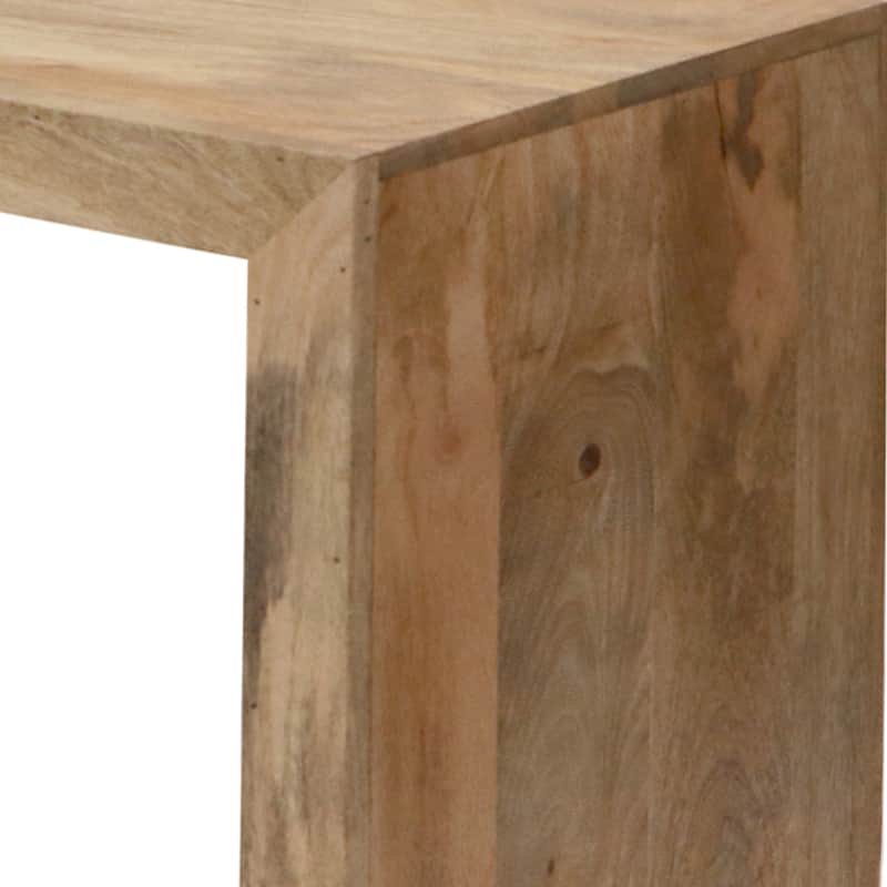 Keli 52 Inch Mango Wood Sideboard Console Table, Open Cube, 1 Shelf