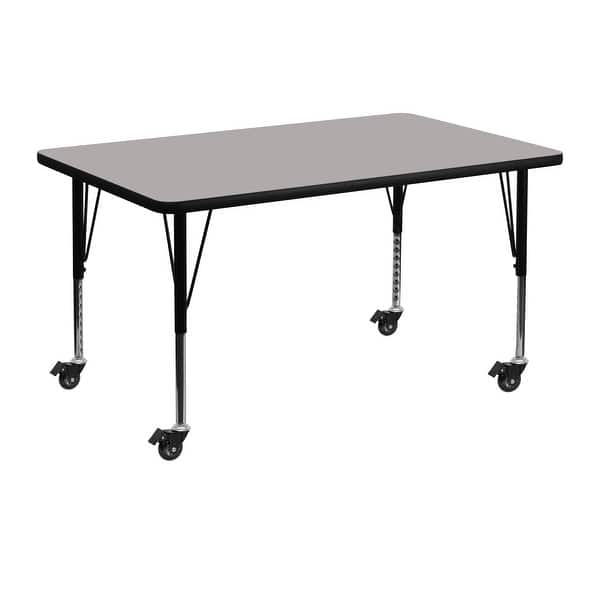 slide 2 of 5, Mobile 30"W x 48"L Rectangular HP Laminate Adjustable Activity Table