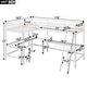 preview thumbnail 20 of 28, Wood Twin Size L-Shaped Loft Bed with Ladder and 2 Built-in L-Shaped Desks, Gray