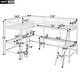 preview thumbnail 15 of 22, Wood Twin Size L-Shaped Loft Kids Bed Frame with Ladder, 2-Built-in Desks, No Box Spring Required, Easy to Assemble, Grey