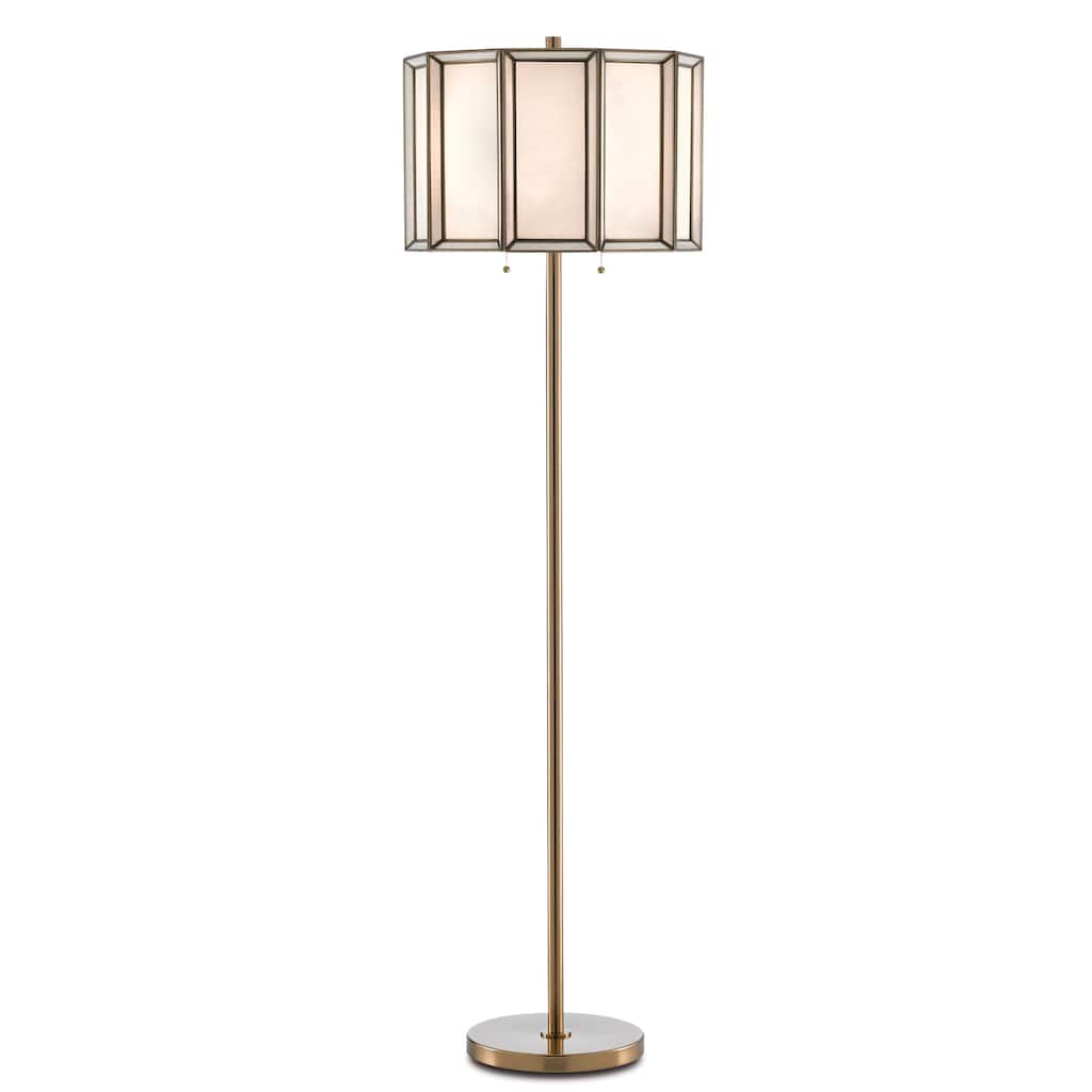 Currey & Company Daze Brass Floor Lamp - 63"h x 18"dia.