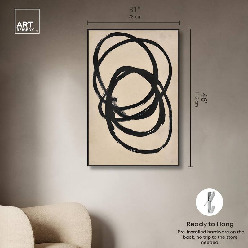 Beige Black II Canvas by Art Remedy