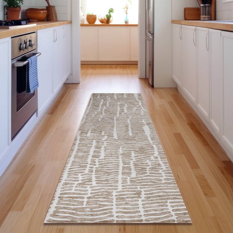 Premium Washable Super Soft Modern Glam Mayfield Rug - Brown - 2' 3" x 7' 6" - Runner