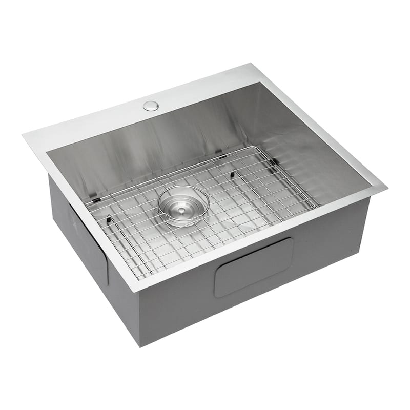 25" Undermount Kitchen Sink Deep Single Bowl Sink Stainless Steel