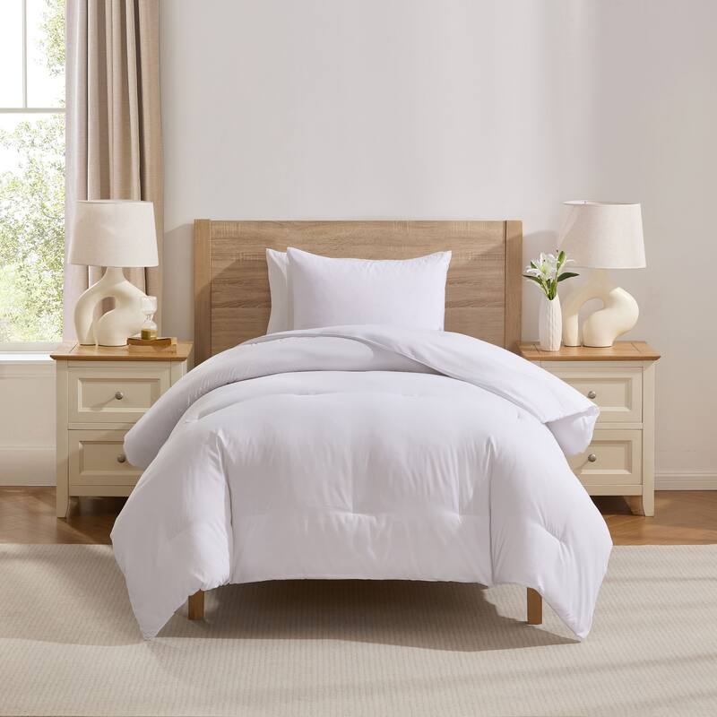 Empyrean Modern Reversible Comforter - White - Twin XL