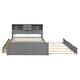 preview thumbnail 5 of 50, Full Size Wood Pltaform Bed with Twin Size Trundle, 3 Drawers, Upper Shelves and a set of USB Ports & Sockets