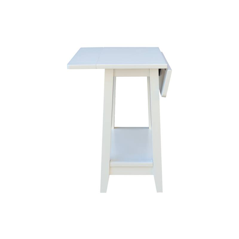 Square Solid Wood Drop Leaf Side Table