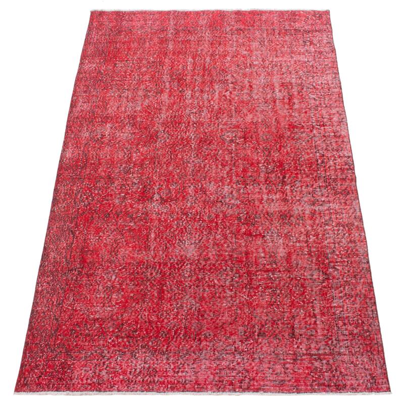 ECARPETGALLERY Hand-knotted Color Transition Dark Red Wool Rug - 5'7 x 9'3