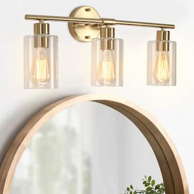 Modern 3-Light Dimmable Bathroom Vanity Lights, Industrial Wall Sconces, Modern Wall Lights - W22.83"x H8.46"
