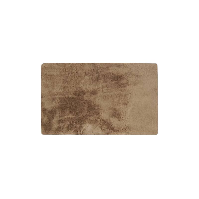 Faux Fur Rabbit Rug - 3'x5' - Taupe
