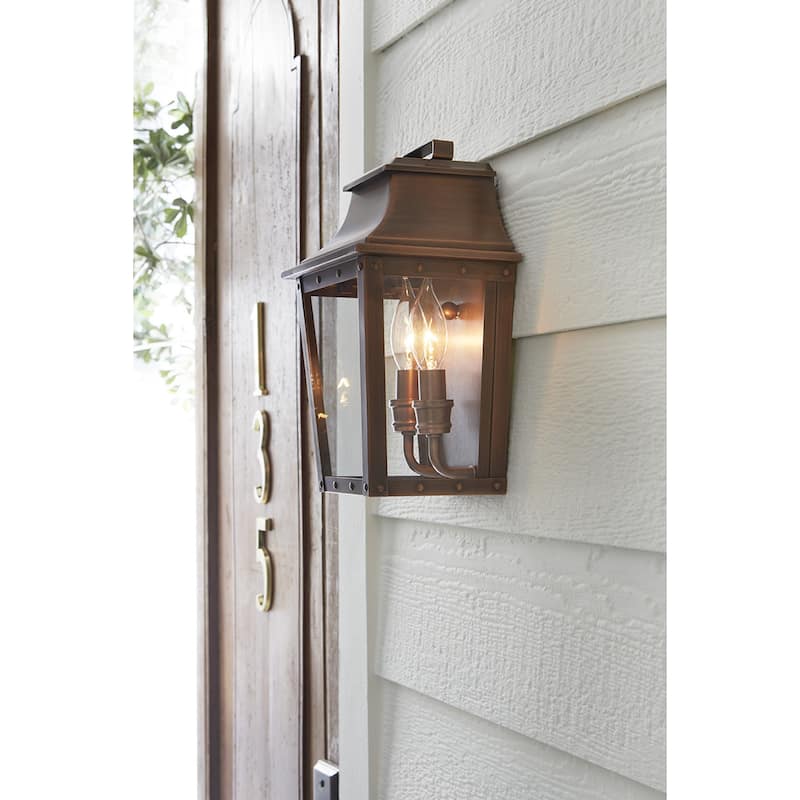 Coventry 2-light Copper Patina Outdoor Wall Mount