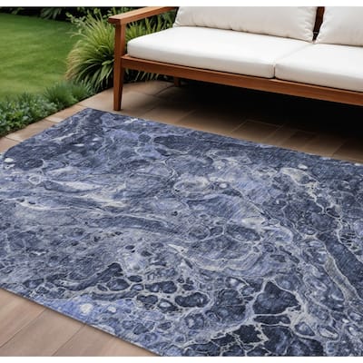 HomeRoots Abstract Transitional Rectangle Outdoor Rug