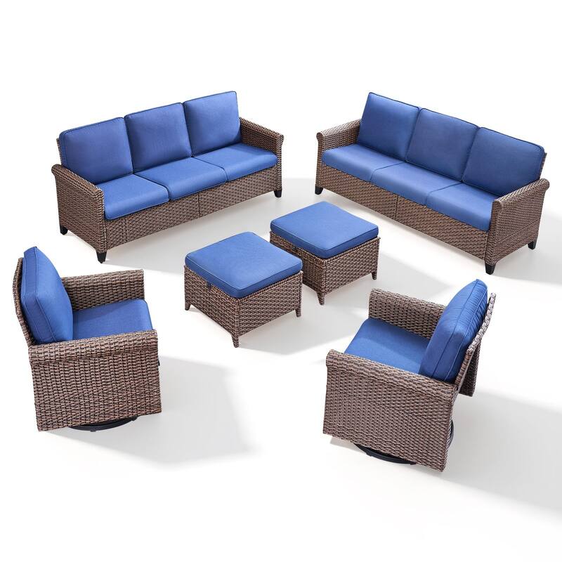 Pocassy Outdoor Sofa Swivel Chairs Patio Chair Funiture Set