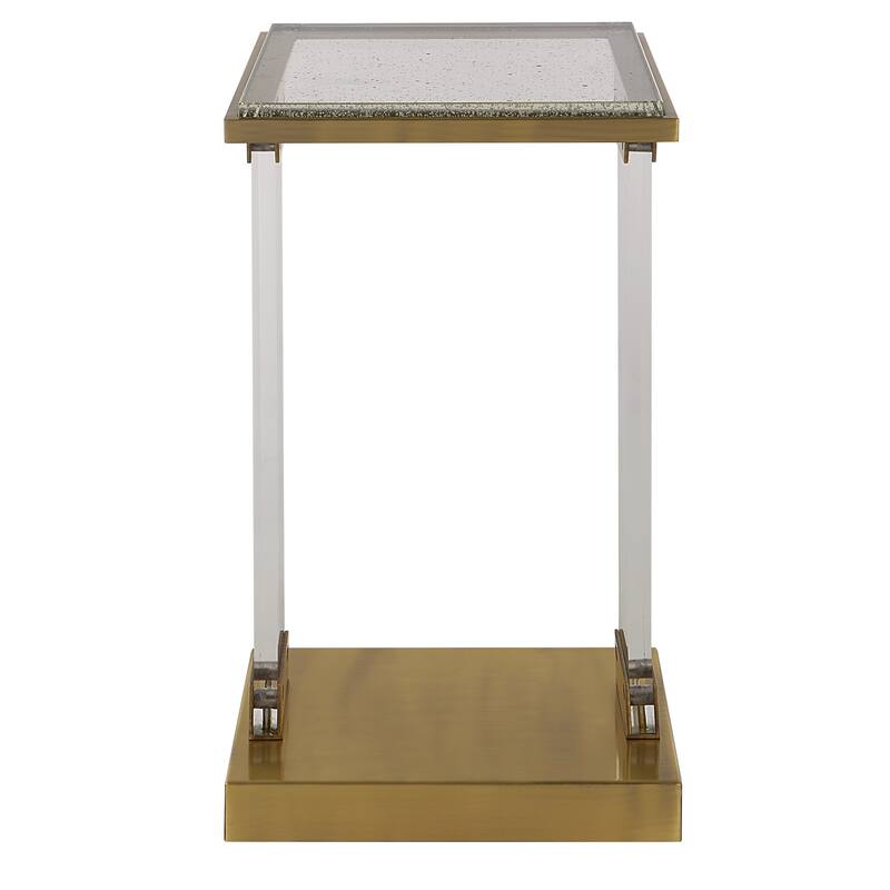 Uttermost Muse Seeded Glass Accent Table - 14"W x 25"H x 14"D - Gold - 14"W x 25"H x 14"D