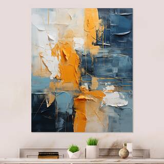 Designart "Abstract Layers II" Abstract Collages Metal Wall Art Prints