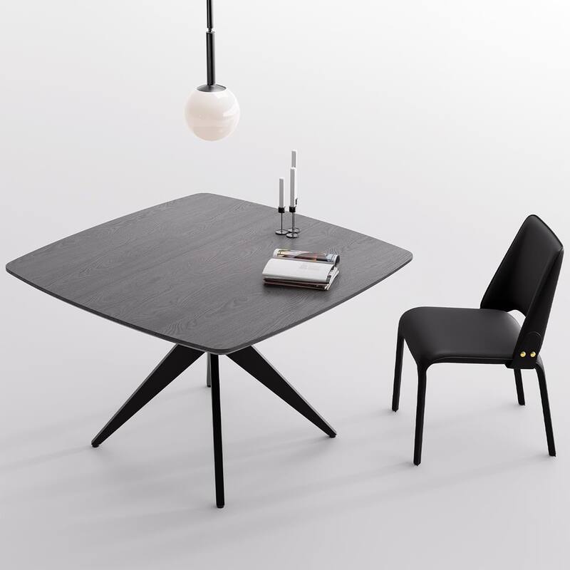 Modern Square Dining Table for 2-4, Small Kitchen Table with Metal Legs