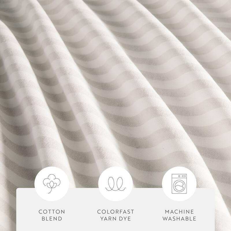 Becky Cameron Cotton Blend Striped Shower Curtain