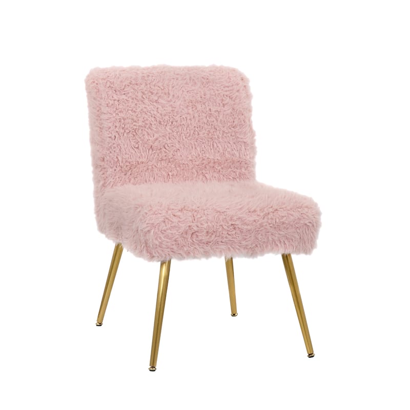 Porthos Home Gemma Dining Chairs, Plush Fabric, Gold Legs, Thick Seat
