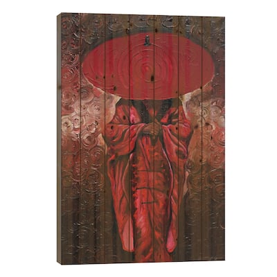 Her Umbrella Print On Wood by DionJa'y - Multi-Color