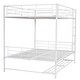 preview thumbnail 19 of 22, Full Over Full Metal Bunk Bed Frame with Shelf and Guardrails