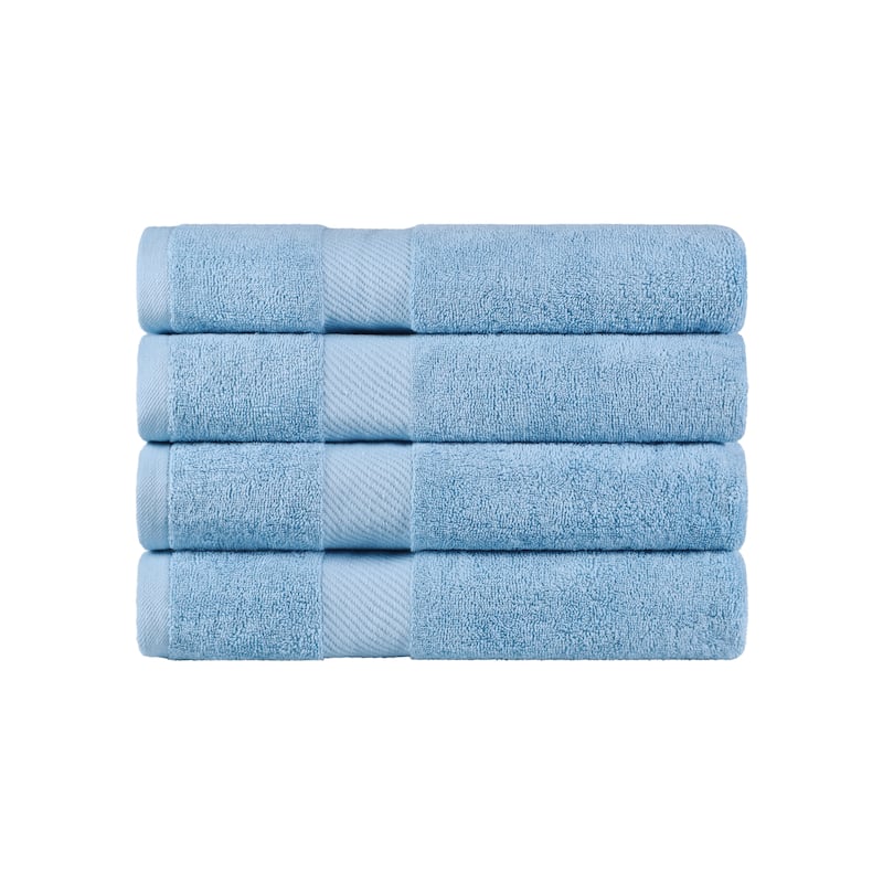 Superior Luxury Solid Highly Absorbent Egyptian Cotton Bath Towel - (Set of 4) - Winter Blue