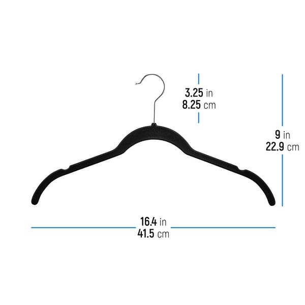 OSTO Black Velvet Non-Slip Standard Shirt Hangers 50-Pack - Bed Bath &  Beyond - 33699063