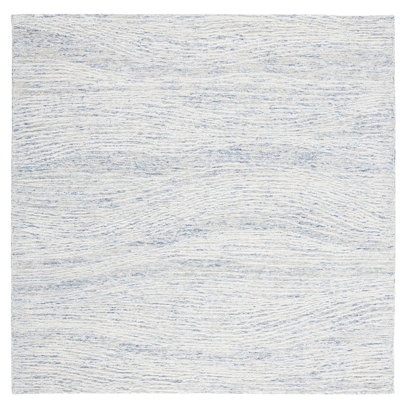 SAFAVIEH Handmade Metro Annarosa Modern Abstract Wool Rug - 6' Square - Light Blue/Ivory - Square