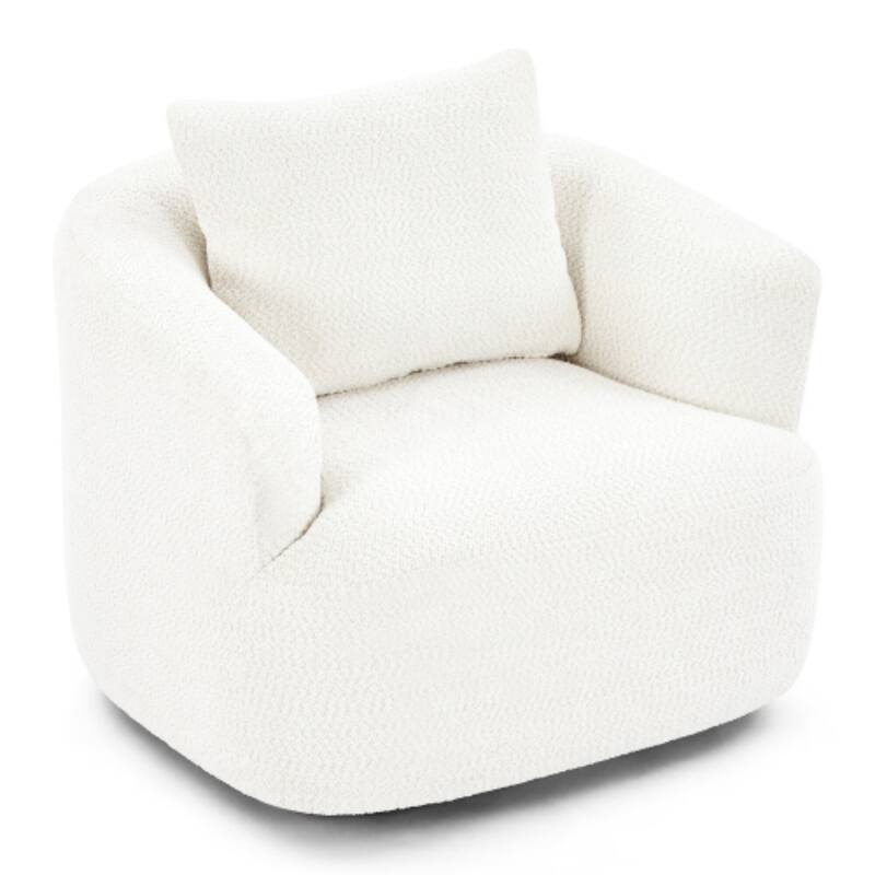 360° Swivel Accent Chair with Throw Pillow by Harper&Bright Designs