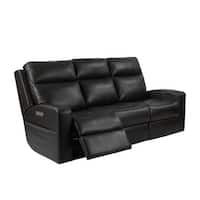 Top Grain Leather 3-Seater Power Reclining Sofa with Lumbar Support ...