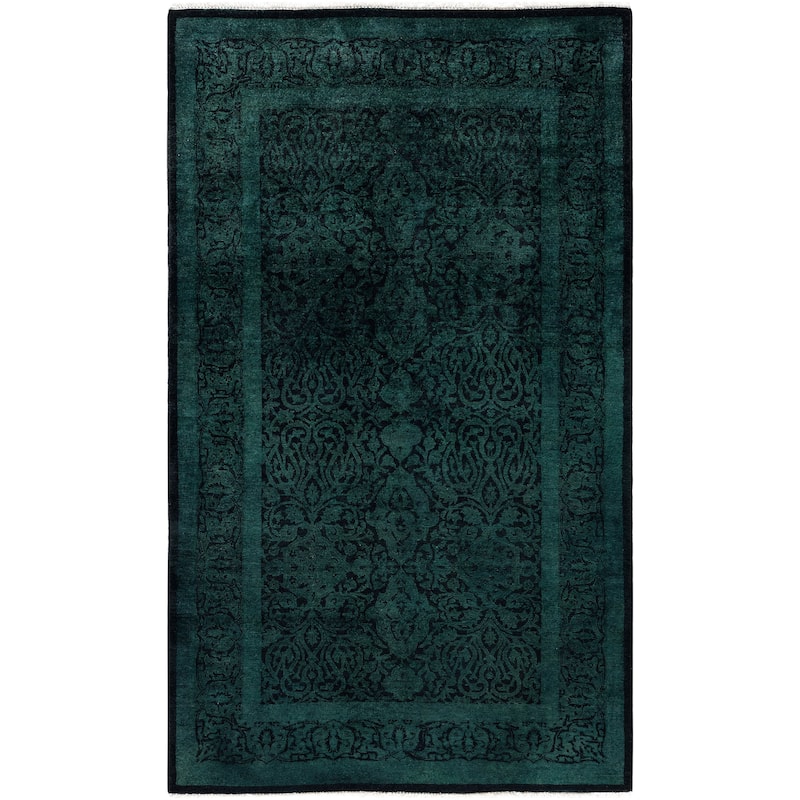 Overdyed One-of-a-Kind Hand-Knotted Area Rug - Black - 3' 1" x 5' 3"