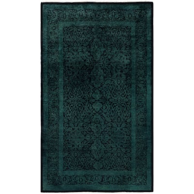 Overdyed One-of-a-Kind Hand-Knotted Area Rug - Black - 3' 1" x 5' 3"