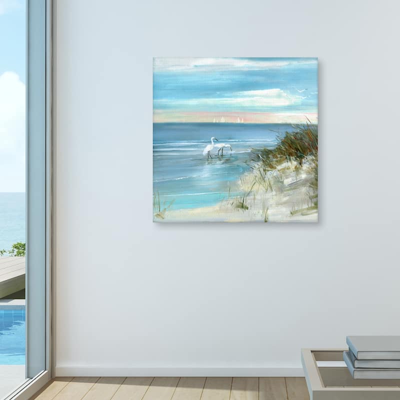 Shore Fishing by Sally Swatland Canvas Art Print