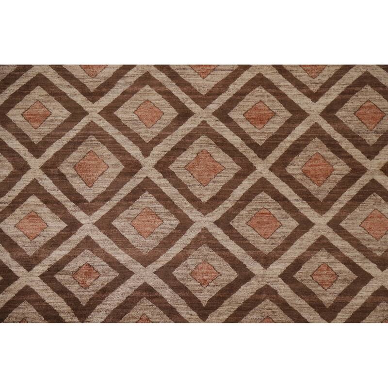 Geometric Gabbeh Kashkoli Oriental Area Rug Hand-knotted Wool Carpet - 5'2" x 7'10"