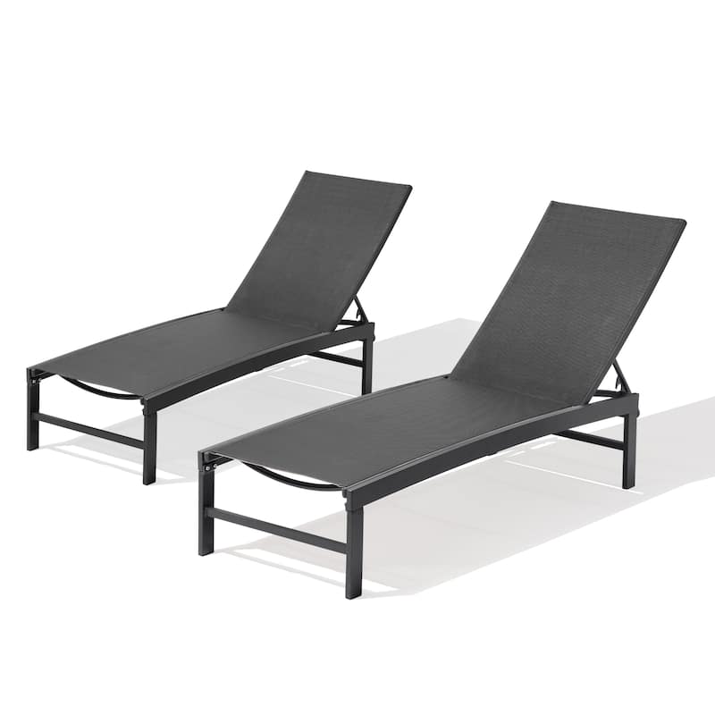 Pellebant Outdoor Patio Adjustable Chaise Lounge Chairs - N/A