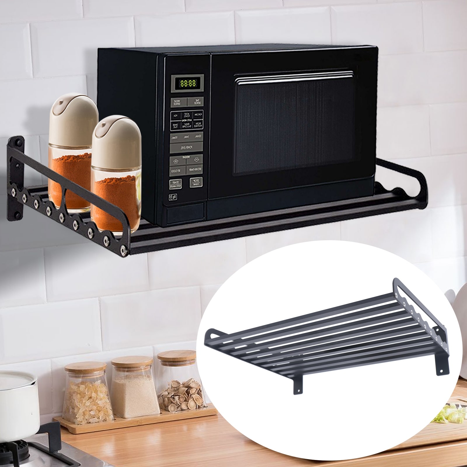 CozyBlock Freestanding Retractable Microwave Oven Rack with