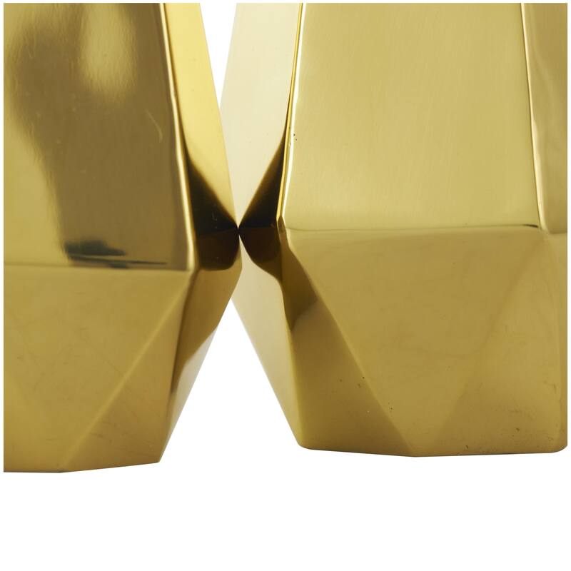 Stainless Steel Metal Geometric Hexagon Shaped Decorative Vase with Varying Heights - Set of 3 Gold - Roche River Decor