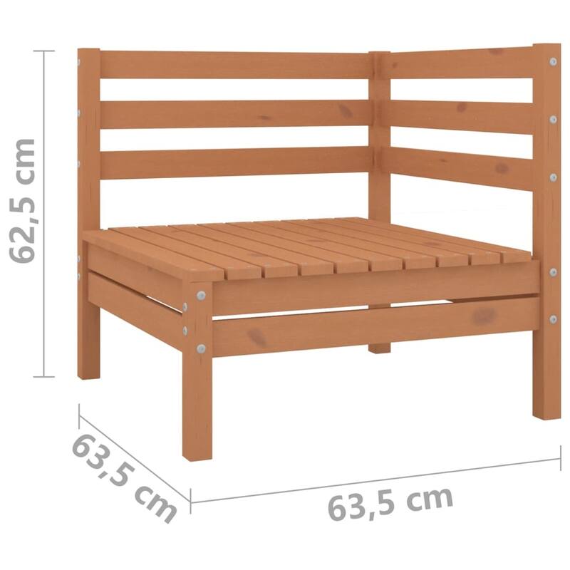 vidaXL Patio Loveseat Outdoor Patio 2-Seater Sofa for Garden Solid Wood Pine - 25" x 25" x 24.6"
