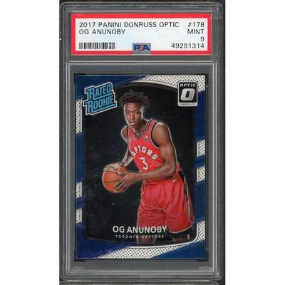 OG Anunoby 2017 Panini Donruss Optic Basketball Rookie Card RC #178 Graded PSA 9 MINT - 8'6" x 11'6"