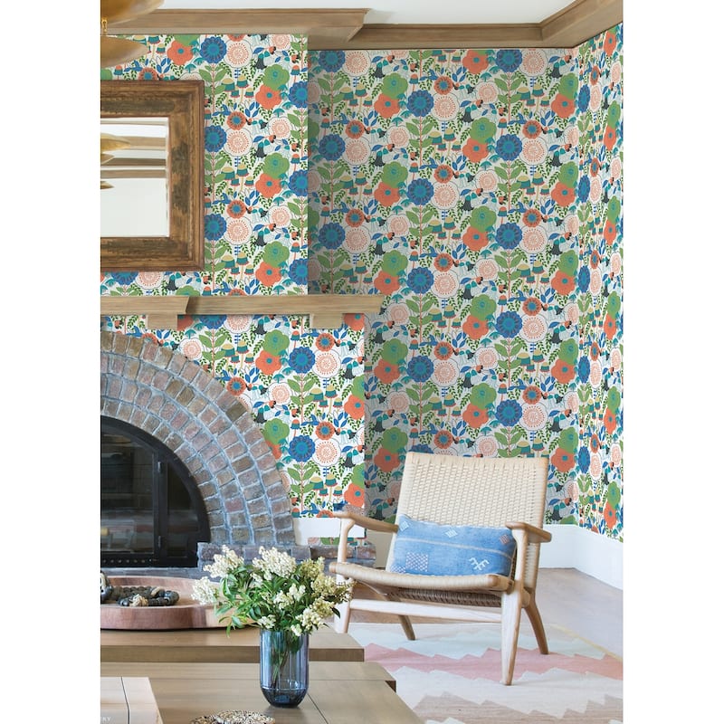 Megan Carter Dream Garden Off White Peel and Stick Wallpaper