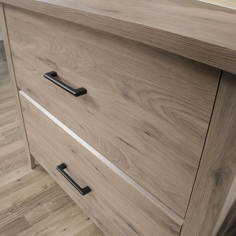 Engineered Wood Transitional Lateral File with 2 Drawers, Brown