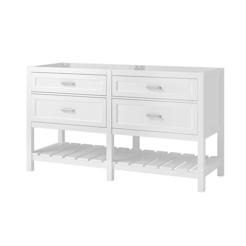 CRAFT + MAIN LSVT6122D-QCB Lawson 61" Free Standing Double Basin