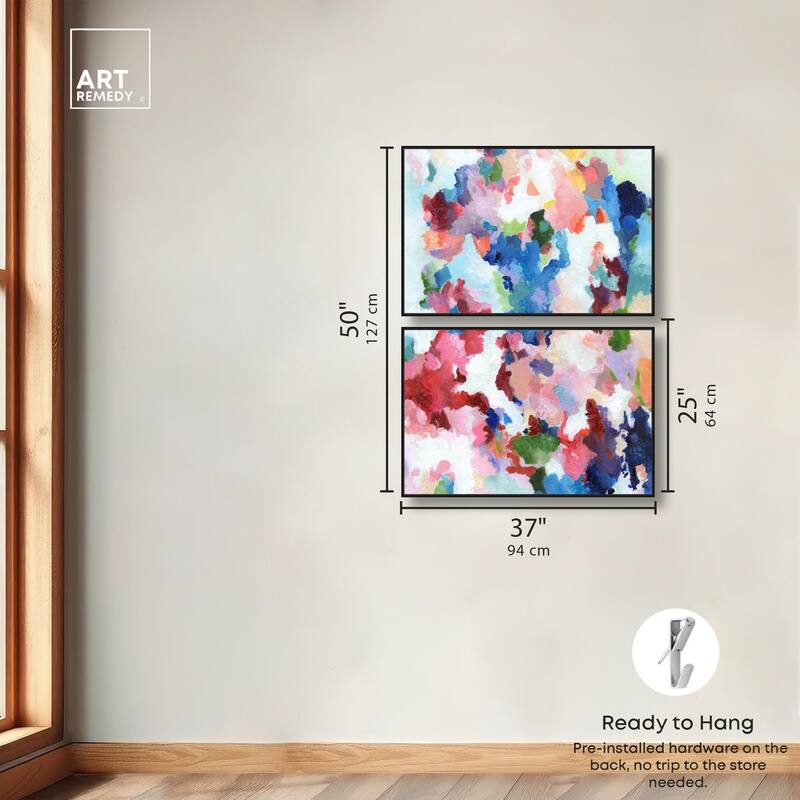 Bold Color Swirlz Canvas Set of 2 by Art Remedy