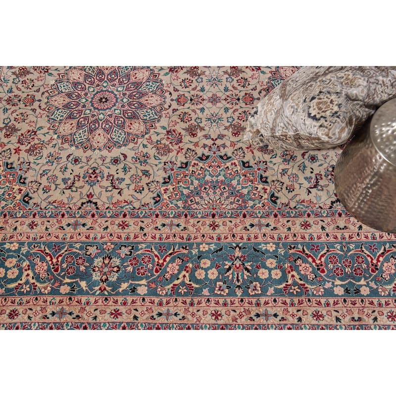 EXQUISITE RUGS ONE-OF-A-KIND Super Fine Isfahan Hand Knotted Beige Rug - 8'x10'
