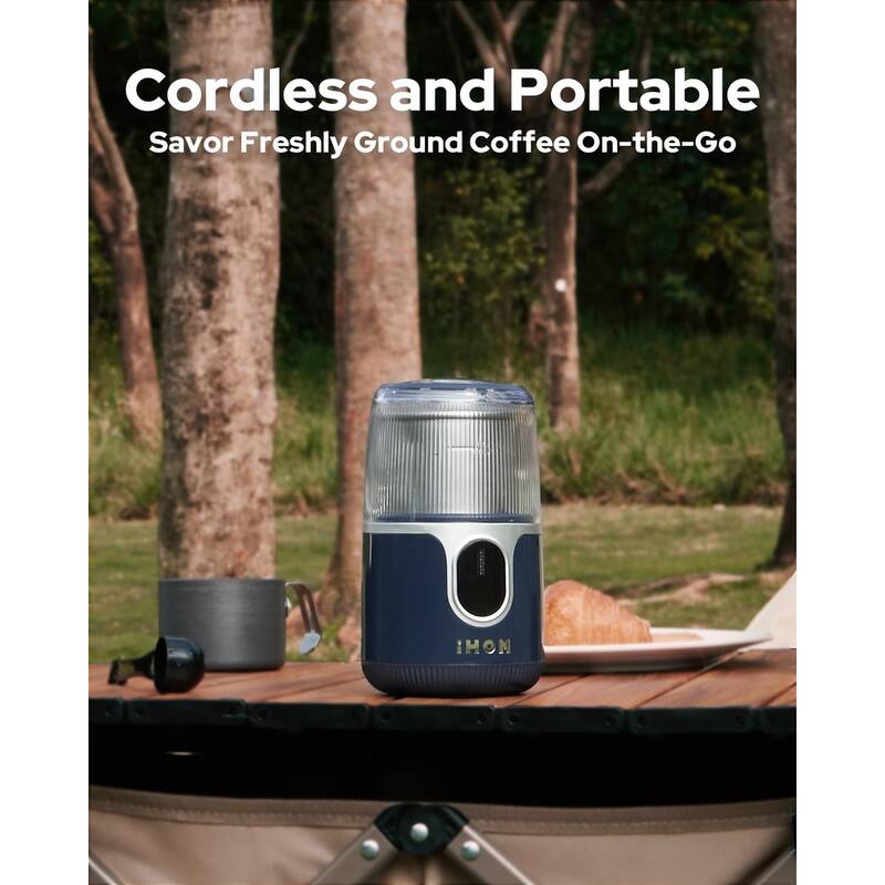 Cordless Coffee Grinder Electric, Coffee Bean Grinder with USB Rechargeable, Espresso Grinder with 304 Stainless Steel Blade